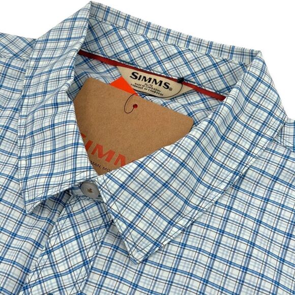 NEW Simms Men's Stone Cold LS Fishing Shirt Sky Nightfall Retro Plaid XL - Picture 3 of 16